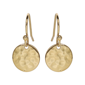 BOUCLES D'OREILLES CROCHET PLAQUÉ OR PASTILLE MARTELEE