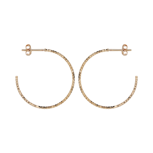 CRÉOLES PLAQUÉ OR FIL DIAMANTE 30MM