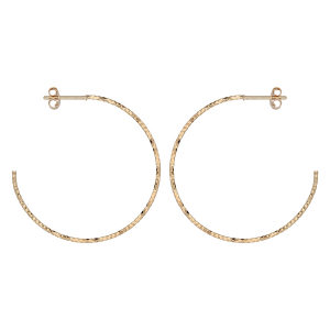 CRÉOLES PLAQUÉ OR FIL DIAMANTE 40MM