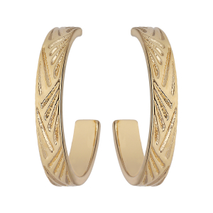 BOUCLES D'OREILLES PLAQUÉ OR STYLE CREOLE MOTIF