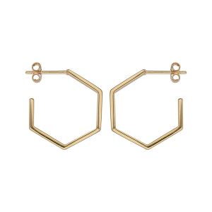 CRÉOLES PLAQUÉ OR HEXAGONAL PETIT MODELE