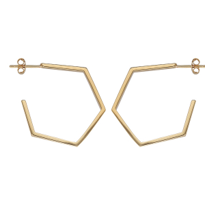 CRÉOLES PLAQUÉ OR HEXAGONAL GRAND MODELE