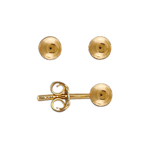 BOUCLES D'OREILLES TIGE PLAQUÉ OR BOULE DIAM 4MM
