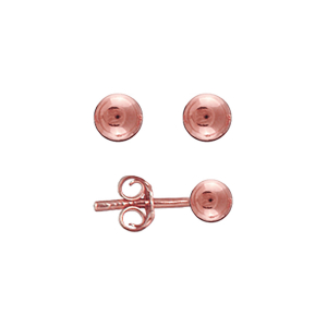 BOUCLES D'OREILLES TIGE PLAQUÉ OR ROSE BOULE DIAM 4MM