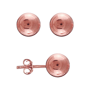 BOUCLES D'OREILLES TIGE PLAQUÉ OR ROSE  BOULE DIAM 8MM