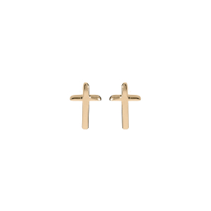 BOUCLES D'OREILLES TIGE PLAQUÉ OR CROIX