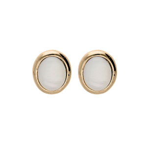 BOUCLES D'OREILLES TIGE PLAQUÉ OR NACRE VÉRITABLE