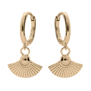 BOUCLES D'OREILLES PLAQUÉ OR SYSTEME CREOLE EVENTAIL