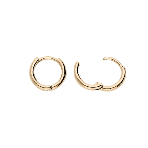 CRÉOLES PLAQUÉ OR LISSE ARTICULÉE TUBE 2MM  DIAM 12MM EXT