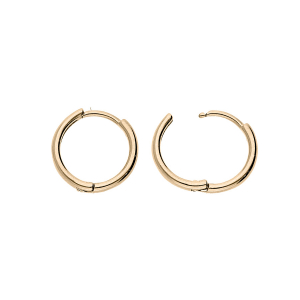 CRÉOLES PLAQUÉ OR LISSE ARTICULÉE DIAM 14MM EXT