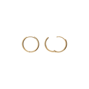 CRÉOLES PLAQUÉ OR LISSE ARTICULÉE TUBE 2MM  DIAM 16MM EXT