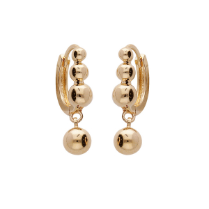 BOUCLES D'OREILLES PLAQUÉ OR ARTICULÉE BOULES EN DEGRADÉ