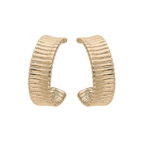 CRÉOLES TIGE PLAQUÉ OR STRIÉES