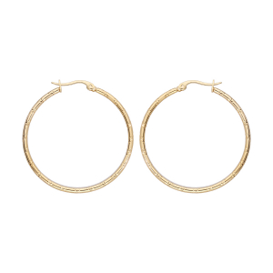 CRÉOLES PLAQUÉ OR DIAMANTÉ 40MM EXTERIEUR