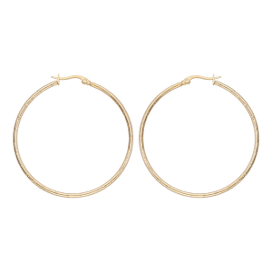 CRÉOLES PLAQUÉ OR DIAMANTÉ 50MM EXTERIEUR