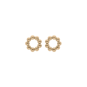 BOUCLES D'OREILLES TIGE PLAQUÉ OR RONDE ÉVIDÉE BOULES