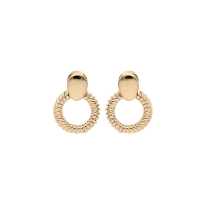 BOUCLES D'OREILLES TIGE PLAQUÉ OR ANNEAU CISELÉ