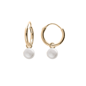 CRÉOLES PLAQUÉ OR PAMPILLE PERLE DE CULTURE D'EAU DOUCE