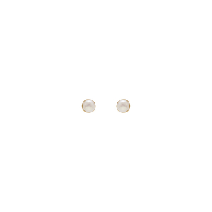 BOUCLES D'OREILLES TIGE PLAQUÉ OR PERLE DE CULTURE D'EAU DOUCE 3MM