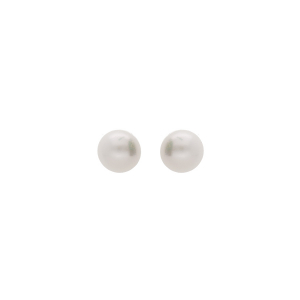BOUCLES D'OREILLES TIGE PLAQUÉ OR PERLE DE CULTURE D'EAU DOUCE 6MM