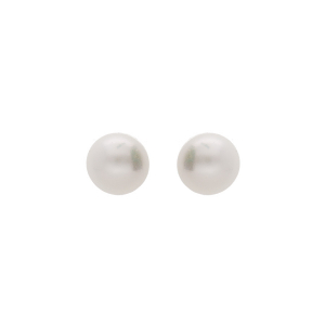 BOUCLES D'OREILLES TIGE PLAQUÉ OR PUCE PERLE DE CULTURE D'EAU DOUCE 8MM