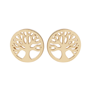 BOUCLES D'OREILLES TIGE PLAQUÉ OR ARBRE DE VIE