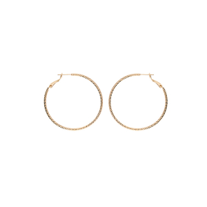 CRÉOLES PLAQUÉ OR DIAMANTÉE 45MM TIGE ET CLAPET