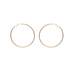 CRÉOLES PLAQUÉ OR DIAMANTÉE 55MM TIGE ET CLAPET