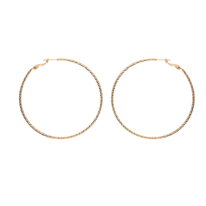 CRÉOLES PLAQUÉ OR DIAMANTÉE 65MM TIGE ET CLAPET