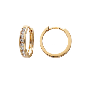 CRÉOLES PLAQUÉ OR ARTICULÉE OXYDES BLANCS SERTIS