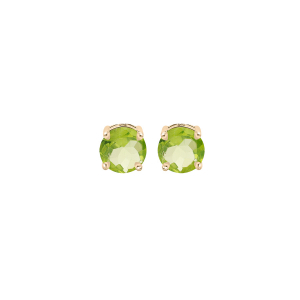 BOUCLES D'OREILLES TIGE PLAQUÉ OR PIERRE VÉRITABLE PERIDOT 4MM