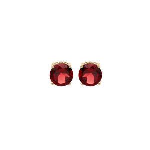 BOUCLES D'OREILLES TIGE PLAQUÉ OR PIERRE VÉRITABLE GRENAT 4MM