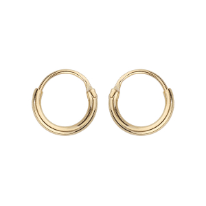 BOUCLES D'OREILLES PETITE CREOLE FIL 1.5MM DIAM 10MM PLAQUÉ OR