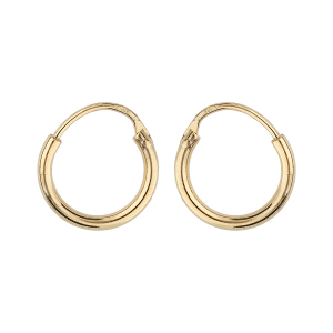 BOUCLES D'OREILLES PETITE CREOLE FIL 1.5MM  DIAM 12MM PLAQUÉ OR