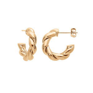 CRÉOLES PLAQUÉ OR TORSADE 12MM