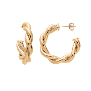 CRÉOLES PLAQUÉ OR TORSADE 20MM