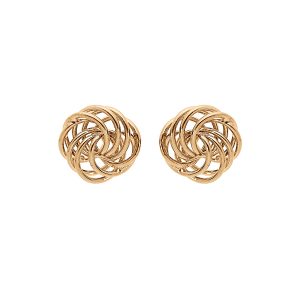 BOUCLES D'OREILLES TIGE PLAQUÉ OR NOEUD D'AMOUR