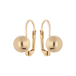 BOUCLES D'OREILLES PLAQUÉ OR BOULE 8MM SYSTEME DORMEUSE