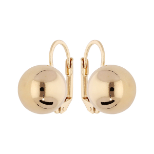 BOUCLES D'OREILLES PLAQUÉ OR BOULE 12MM SYSTEME DORMEUSE