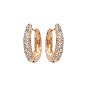 CRÉOLES PLAQUÉ OR ARTICULÉE OXYDES BLANCS SERTIS