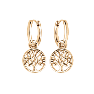CRÉOLES PLAQUÉ OR ARTICULEE MOTIF PENDANT ARBRE DE VIE