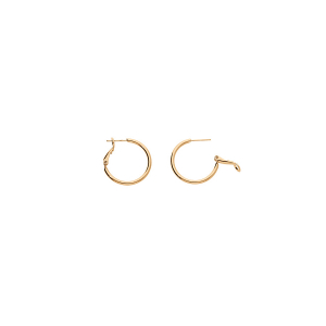 CRÉOLES PLAQUÉ OR LISSE TUBE 2MM DIAM 25MM TIGE ET CLAPET