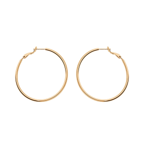 CRÉOLES PLAQUÉ OR LISSE TUBE 2MM  DIAM 55MM TIGE ET CLAPET