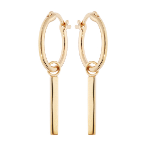 BOUCLES D'OREILLES PLAQUÉ OR CRÉOLES 15MM AVEC BARRE LISSE