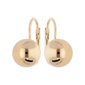 BOUCLES D'OREILLES PLAQUÉ OR BOULE 10MM SYSTEME DORMEUSE