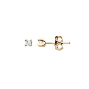BOUCLES D'OREILLES TIGE PLAQUÉ OR PIERRE VÉRITABLE TOPAZE BLEU 2.5MM