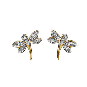 BOUCLES D'OREILLES PLAQUÉ OR LIBELLULES OXYDES