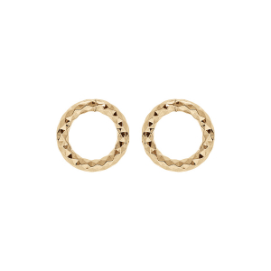 BOUCLES D'OREILLES TIGE PLAQUÉ OR CERCLE DIAMANTÉ