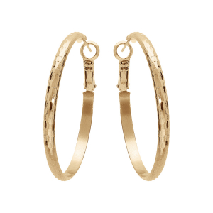 CRÉOLES PLAQUÉ OR EN CHUTE MARTELEE 40MM