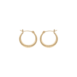 CRÉOLES PLAQUÉ OR RONDE EN CHUTE MARTELEE 20MM